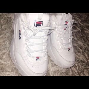 White Fila Disruptor